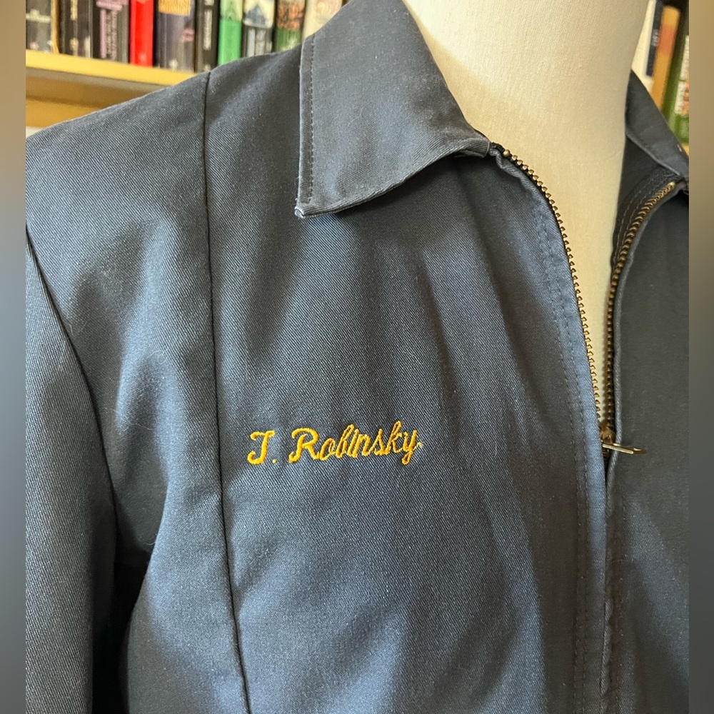 Vintage mechanic’s jacket. Name reads  “J. Robinsky”